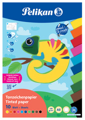 Image Pelikan Tonpapierblock, DIN A3, 10 Blatt, farbig sortiert