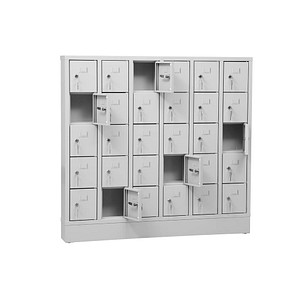 Image Gürkan Schließfachschrank lichtgrau 111956, 30 Schließfächer 119,0 x 15,0 x 110,0 cm