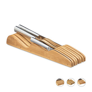 Image relaxdays XL Messer-Schubladeneinsatz braun