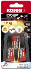 Image Kores Sekundenkleber "POWERGLUE GEL", 3 x 1 g Blisterkarte
