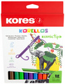 Image Kores Fasermaler "Korello", breit, 12er Karton-Etui