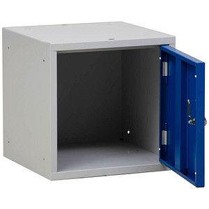 Image Gürkan Schließfachschrank lichtgrau, enzianblau 107001, 1 Schließfach 38,0 x 38,0 x 38,0 cm