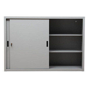 Image Gürkan Schiebetürenschrank lichtgrau 2 Fachböden 160,0 x 45,0 x 109,0 cm