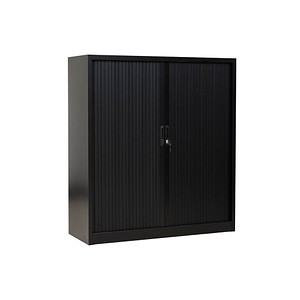 Image Gürkan Rollladenschrank schwarz 2 Fachböden 120,0 x 46,0 x 135,0 cm