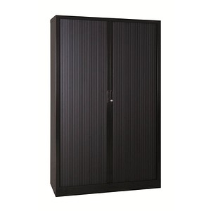 Image Gürkan Rollladenschrank schwarz 4 Fachböden 120,0 x 46,0 x 195,0 cm