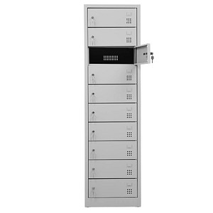 Image Gürkan Schließfachschrank lichtgrau 110264, 10 Schließfächer 50,0 x 50,0 x 180,0 cm
