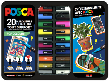 Image POSCA Pigmentmarker "POP COLOURS", 20er Metallbox