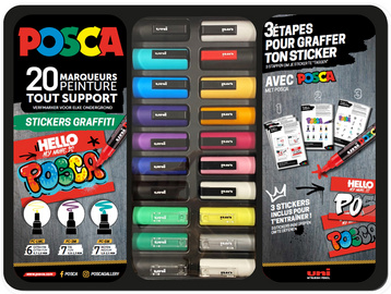 Image POSCA Pigmentmarker "STICKERS GRAFFITI", 20er Metallbox