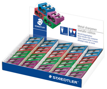 Image STAEDTLER Doppel-Spitzer Metallic, aus Metall, 20er Display für normalstarke St