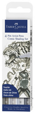 Image FABER-CASTELL Tuschestift PITT artist pen, 4er Etui Comic