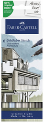 Image FABER-CASTELL Sketch Marker GOLDFABER, 6er Etui Architektur