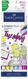 Image FABER-CASTELL Sketch Marker GOLDFABER, 6er Etui Kawaii