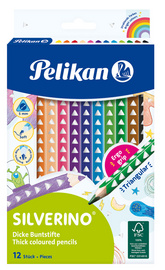 Image Pelikan Dreikant-Buntstifte SILVERINO dick, 12er Kartonetui
