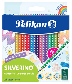 Image Pelikan Dreikant-Buntstifte SILVERINO dünn, 24er Kartonetui