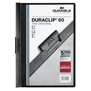 Image DURABLE Klemmhefter DURACLIP ORIGINAL 60, DIN A4, schwarz transparenter Vorderd