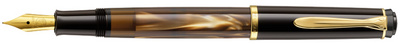 Image Pelikan Füllhalter M 200, braun marmoriert, Federbreite: F