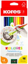 Image Kores Aquarell-Buntstifte "Akuarelle", dreikant, 12er Etui