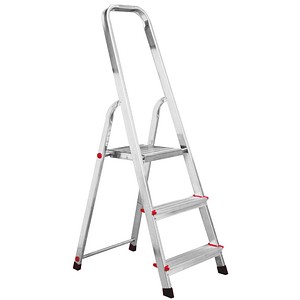 Image KRAUSE Stehleiter CORDA silber 3 Stufen, H: 125,0 cm