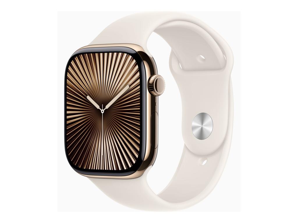 Image Apple Watch Series 10 46 mm Titan (GPS+Cellular) Sportarmband M/L  polarstern, gold