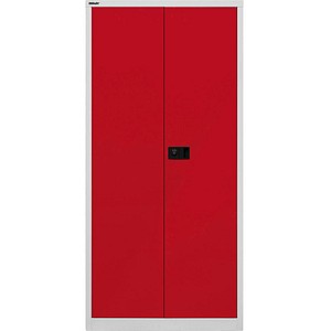 Image BISLEY Putzmittelschrank Universal  E782AAG506 lichtgrau, kardinalrot 91,4 x 40,0 x 195,0 cm