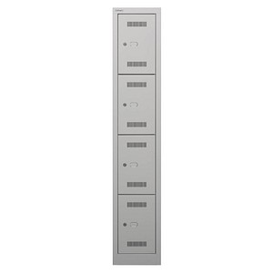 Image BISLEY Schließfachschrank MonoBloc ML03S4 lichtgrau ML03S4645, 4 Schließfächer 32,2 x 50,0 x 170,0 cm