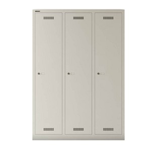 Image BISLEY Spind MonoBloc ML12T1 lichtgrau ML12T1645, 3 Schließfächer 120,0 x 50,0 x 170,0 cm