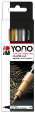 Image Marabu Acrylmarker "YONO", 0,5 - 1,5 mm, 4er Set METAL