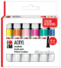 Image Marabu Acrylfarben-Set COLOR BLOCKING, 6 x 12 ml