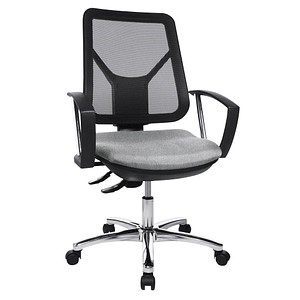 Image Topstar Bürostuhl Ergo Steel Net hellgrau, chrom Stoff