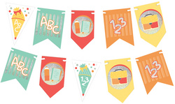 Image ROTH Partygirlande "Einschulung", mit Glitzereffekt, 3,0 m