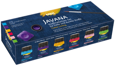 Image KREUL Textilfarbe JAVANA, Color Living Set, 6 x 20 ml