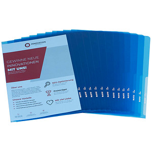 Image LEITZ Sichthülle Premium, A4, PVC, blau, 0,15 mm oben und seitlich offen, dokum