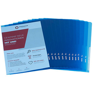 Image LEITZ Sichthülle Premium, A4, PVC, blau, 0,15 mm oben und seitlich offen, dokum