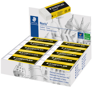 Image STAEDTLER Kunststoff-Radierer Noris, weiß, 20er Display