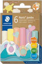 Image STAEDTLER Plastilin-Knete Noris jumbo, 6 Pastelfarben