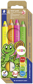 Image STAEDTLER Hexagonal-Buntstift Noris junior NEON, 4er Etui