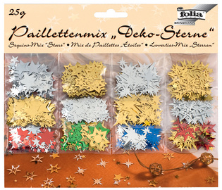 Image folia Paillettenmix/Streuschmuck "Deko-Sterne", sortiert