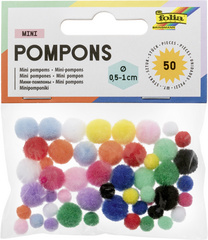Image folia Mini-Pompons, 50 Stück, farbig sortiert