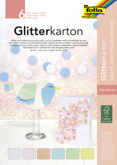 Image folia Glitterkarton-Block "Pastell", 170 x 245 mm, 300 g/qm