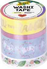 Image folia Deko-Klebeband Washi-Tape "FOLLOW THE RABBIT", 4er Set