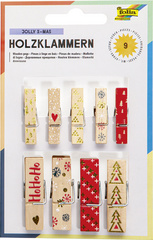 Image folia Holzklammern mit Druck "XMas I