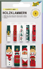 Image folia Holzklammern mit Druck "XMas II