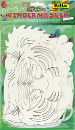 Image folia Kindermasken "Exotische Tiere", aus Pappe, weiß