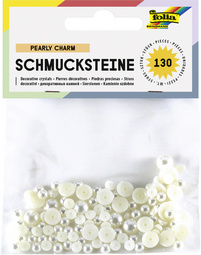 Image folia Schmucksteine "Pearly Charm", rund, perlmutt