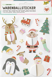 Image folia Weihnachts-Wabenball-Sticker CHRISTMAS