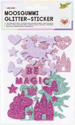 Image folia Moosgummi Glitter-Sticker "Unicorn"