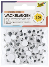 Image folia Wackelaugen mit Wimpern, nicht selbstklebend, weiß