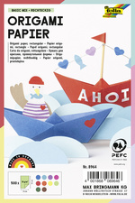 Image folia Faltblätter Origami Papier Basic Mix, 100 x 150 mm