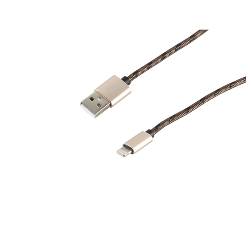 Image S-CONN 14-50078 0.9m USB A Lightning Braun Handykabel (14-50078)