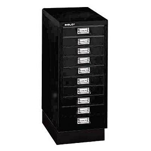 Image BISLEY MultiDrawer™ L2910S Schubladenschrank schwarz mit 10 Schubladen 27,8 x 38,0 x 67,0 cm